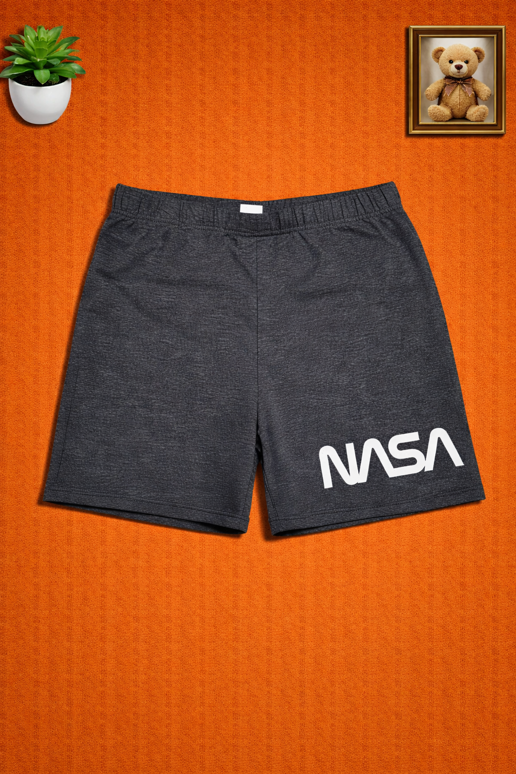 Boys black NASA shorts