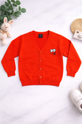 Orange unisex sweater - Classic cardigan casual design