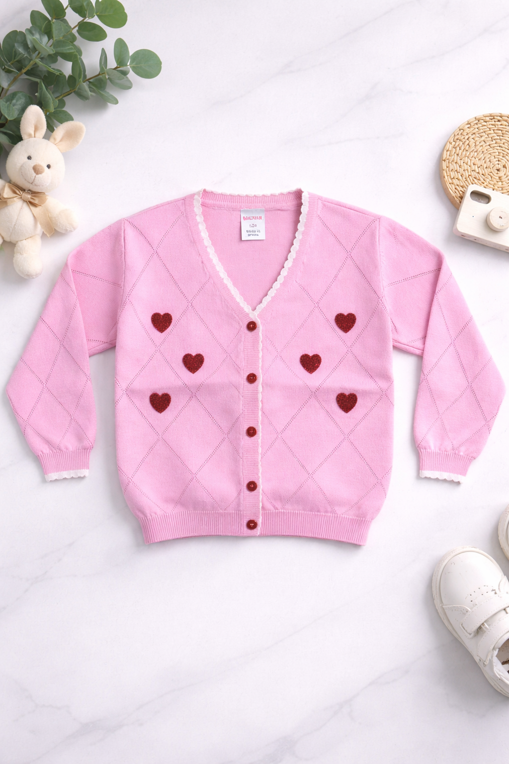 Baby Pink unisex sweater - Classic cardigan casual design