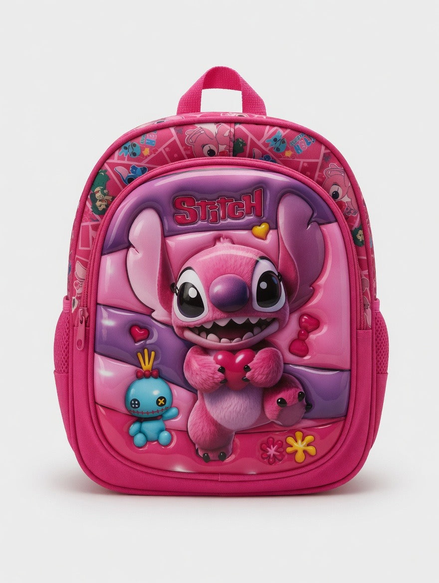 School Bag - Stitches Pink design