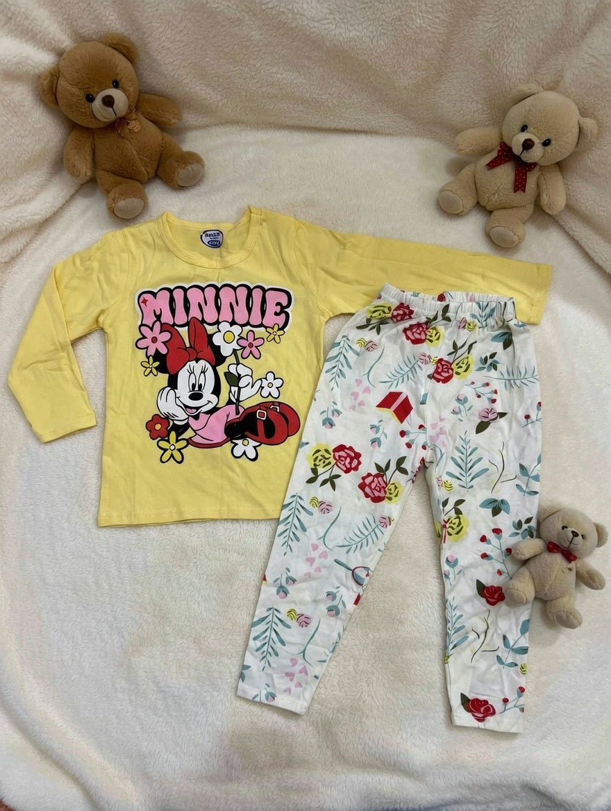 Kids 2pcs “Minnie” Pyjamas - (Yellow)