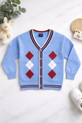 Baby blue unisex sweater - Classic cardigan casual design