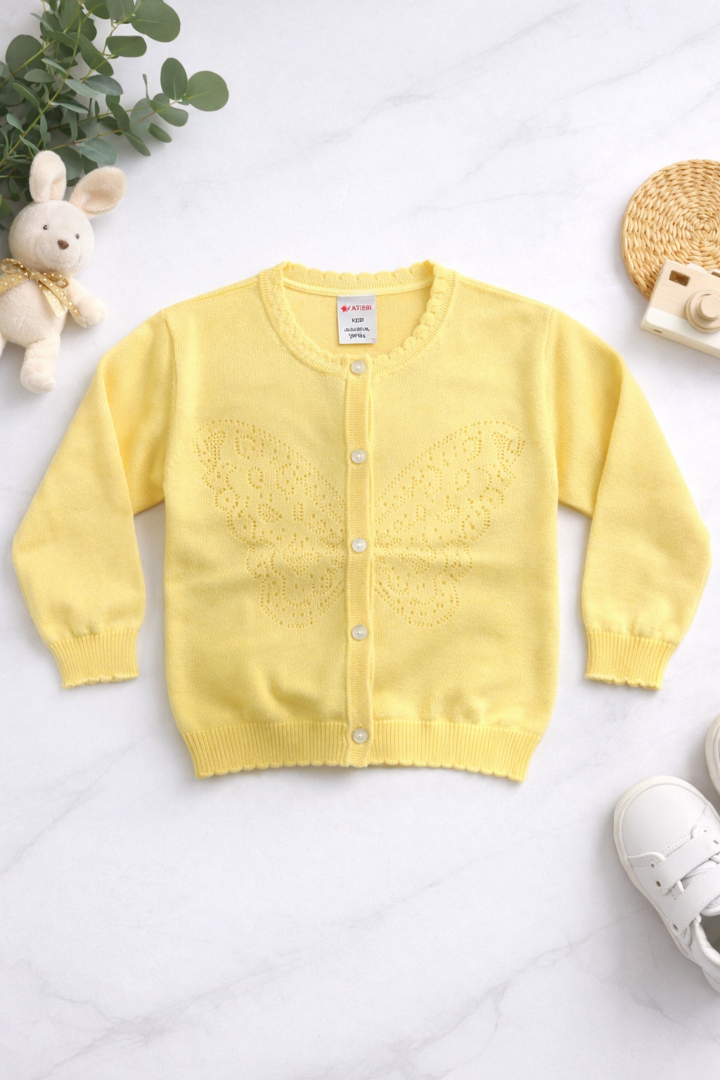 Yellow unisex sweater - Classic cardigan casual design