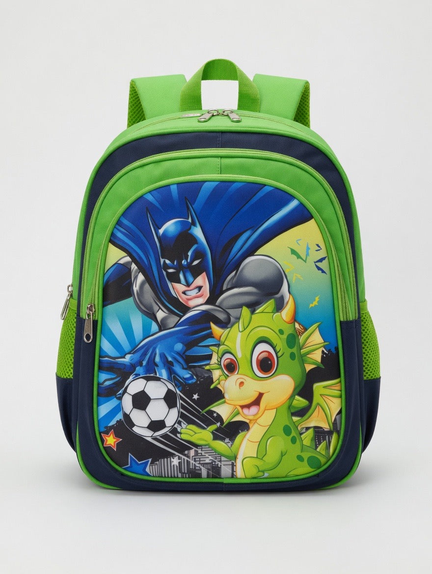 School Bag - BatMan with Green Dragon design