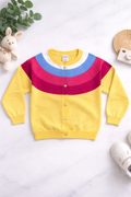 Yellow unisex sweater - Classic cardigan casual design