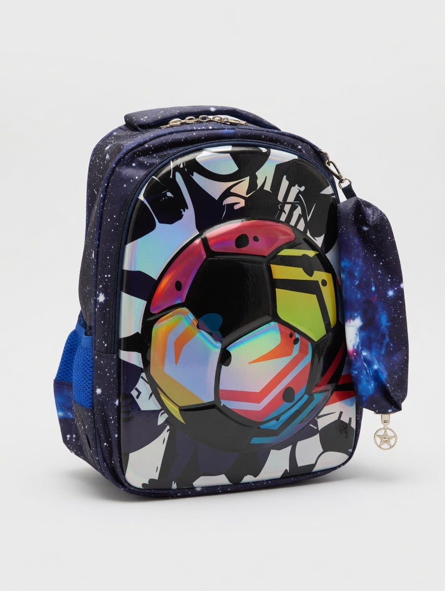 2Pcs School Bag - 3D Football design