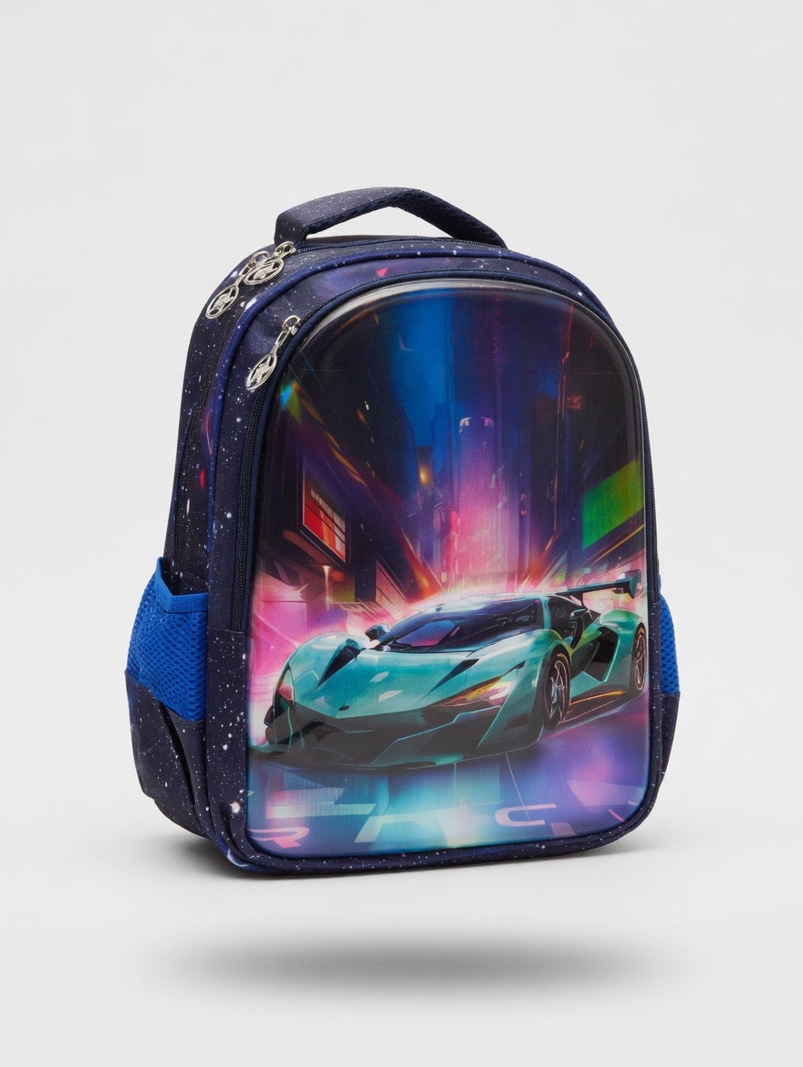 2Pcs School Bag - 3D Super Car design