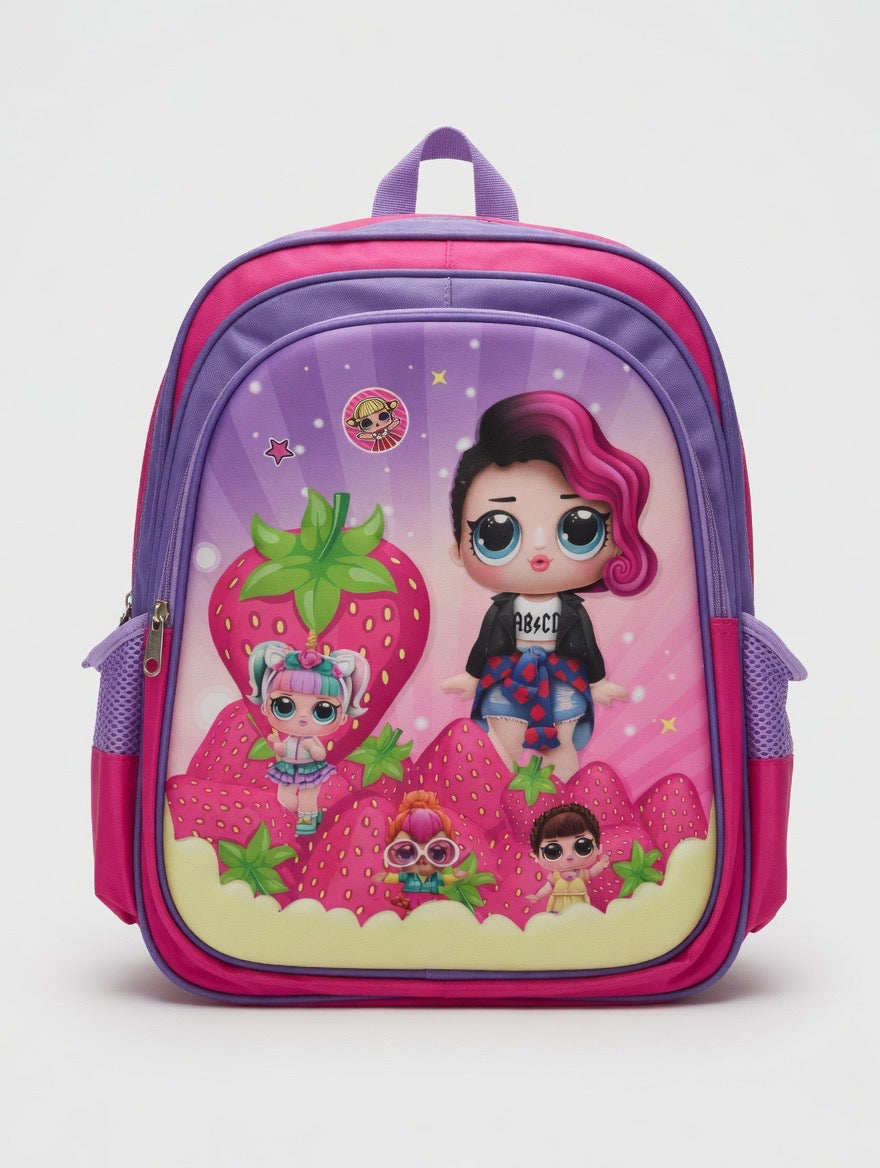 2Pcs School Bag -Pink Anime design