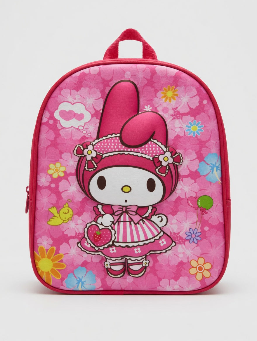 School Bag - Cute Lady in Pink design