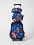 3Pcs Trolley School Bag - 'Captain America' design
