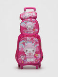 3Pcs Trolley School Bag -'My Melody' design (Pink)