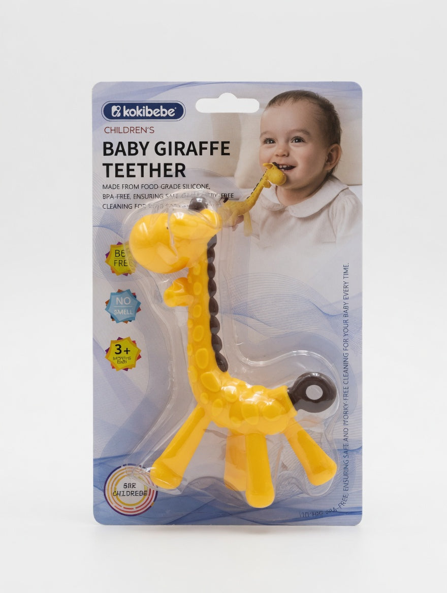 1pc Cute Animal Shaped Baby Teether - Yellow