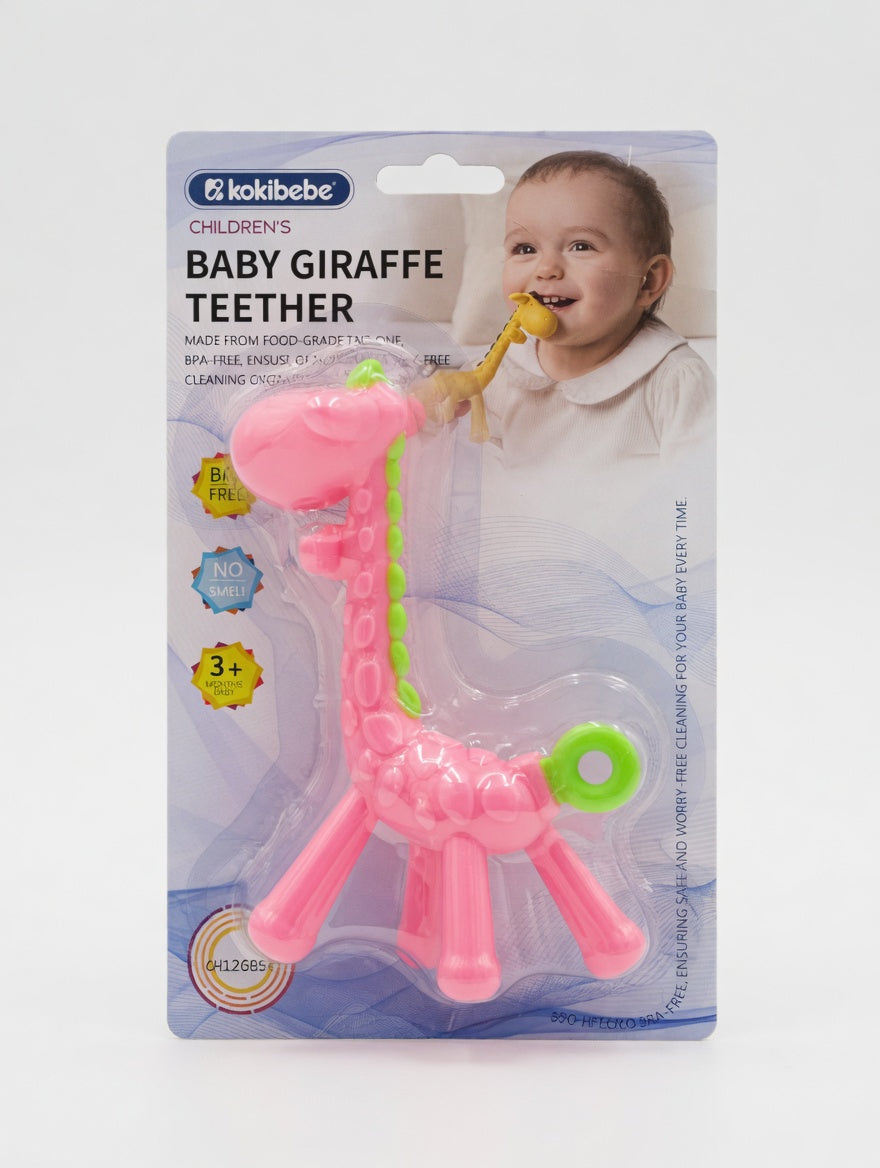 1pc Cute Animal Shaped Baby Teether - Pink