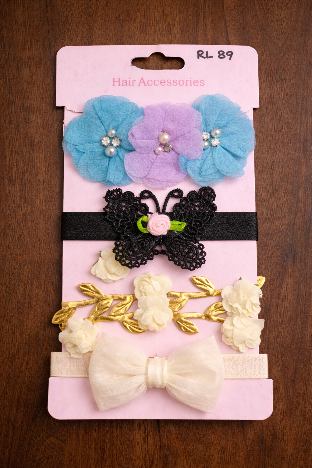 Girls - 3pcs Mesh Butterfly Ribbon Hair Clips