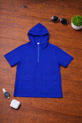 Boys Blue short sleeve Hoodie with pockets