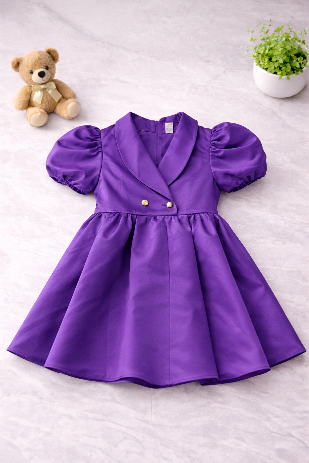 Girls 1 Piece Straight Casual Outfit (Purple)