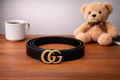 Kids Leather Fashion Design Waist Belt - (Black)