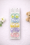 Girls 6pc Yellow Ribbon Hair Clip