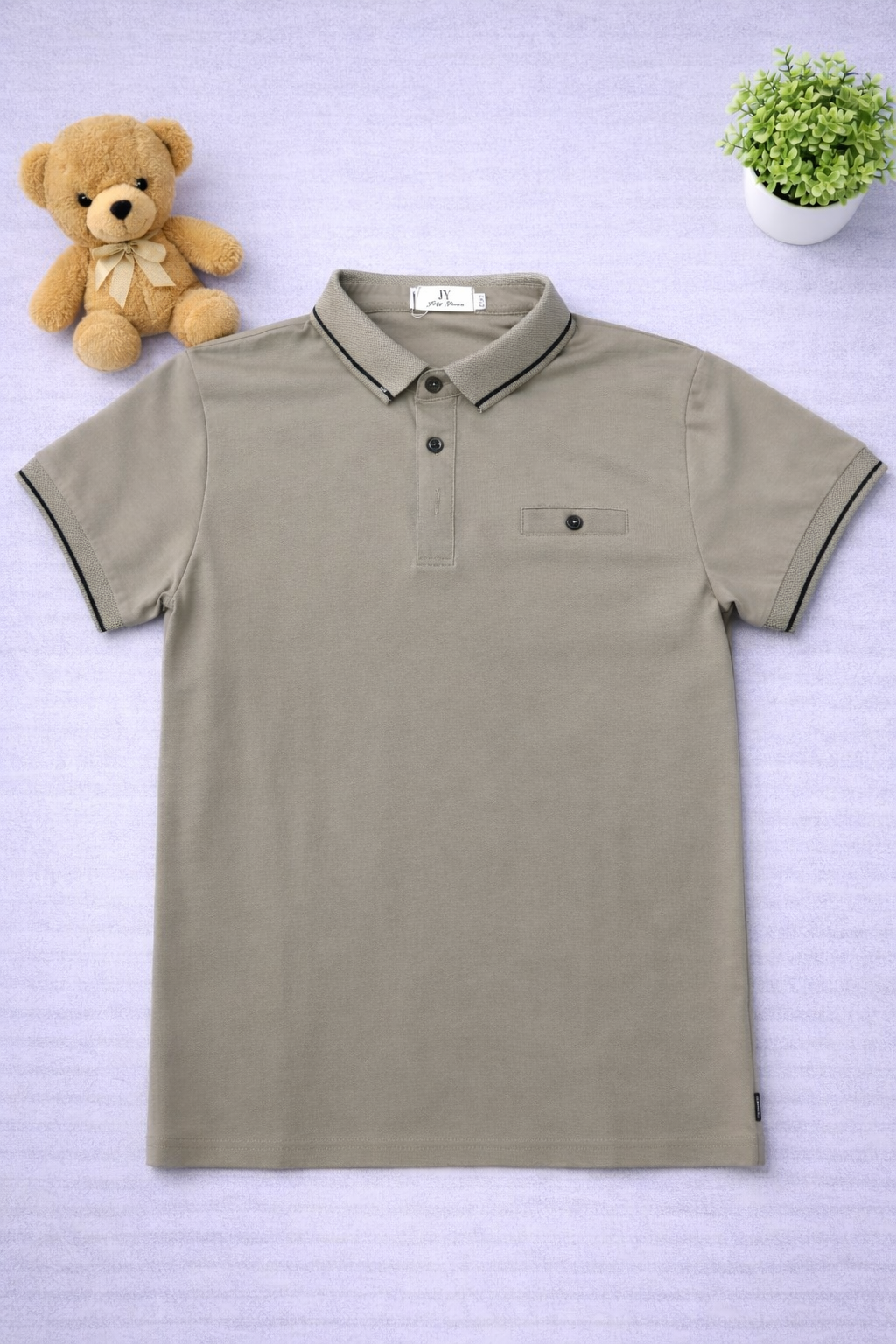 Boys Grey Lacoste Type Shirt