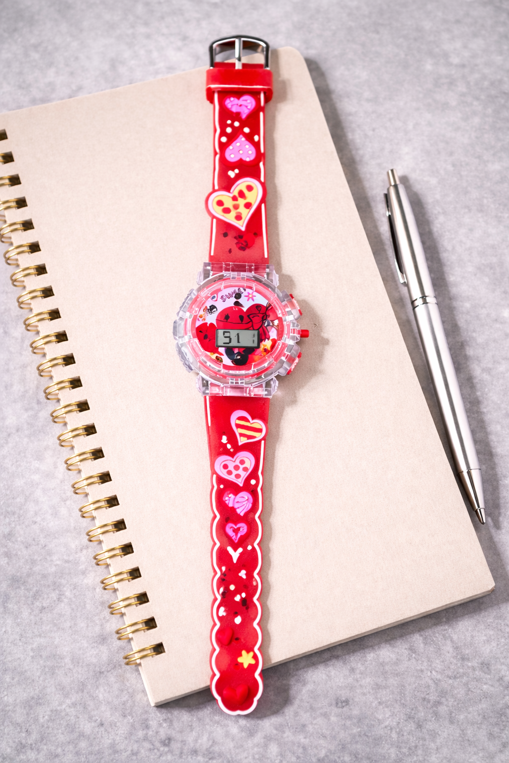Kids Heart Design strap Watch (Red)