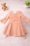 Girls 1 Piece Straight Elegant Outfit (Peach)