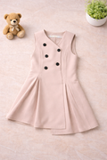 Girls 1 Piece Straight Button styled Outfit (Grey)