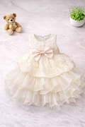 Girls 1 Piece Lacey Dress (Cream)