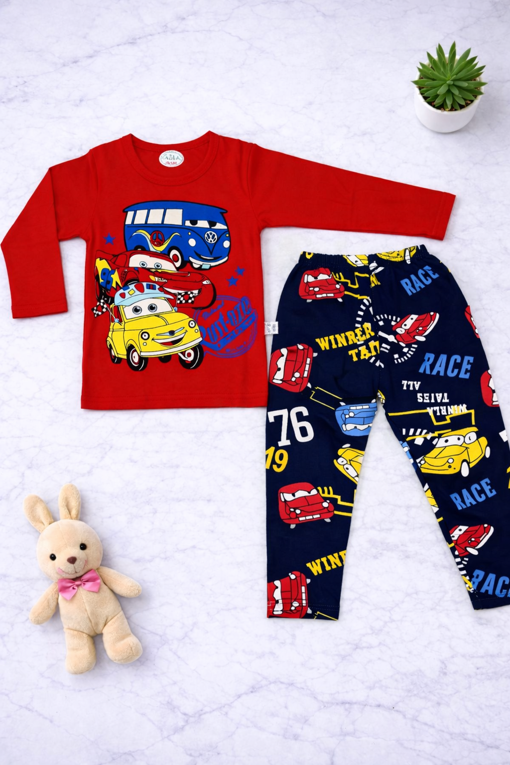 Boys "Dynamic Baby Bus" Pyjamas - (Blue)