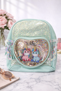 Girl's Backpack - baby blue pony designs