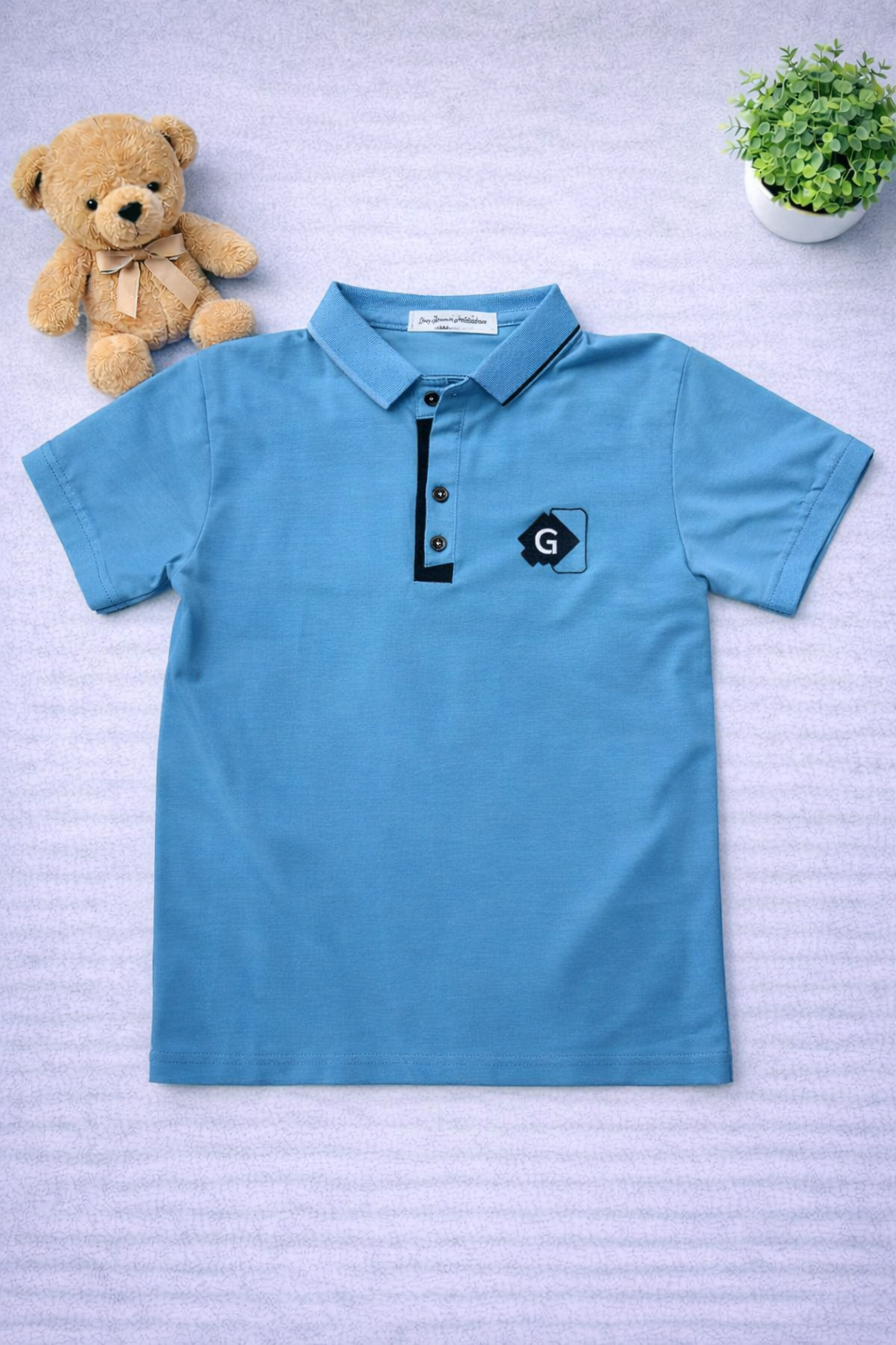 Boys Blue shirt - Cotton textured