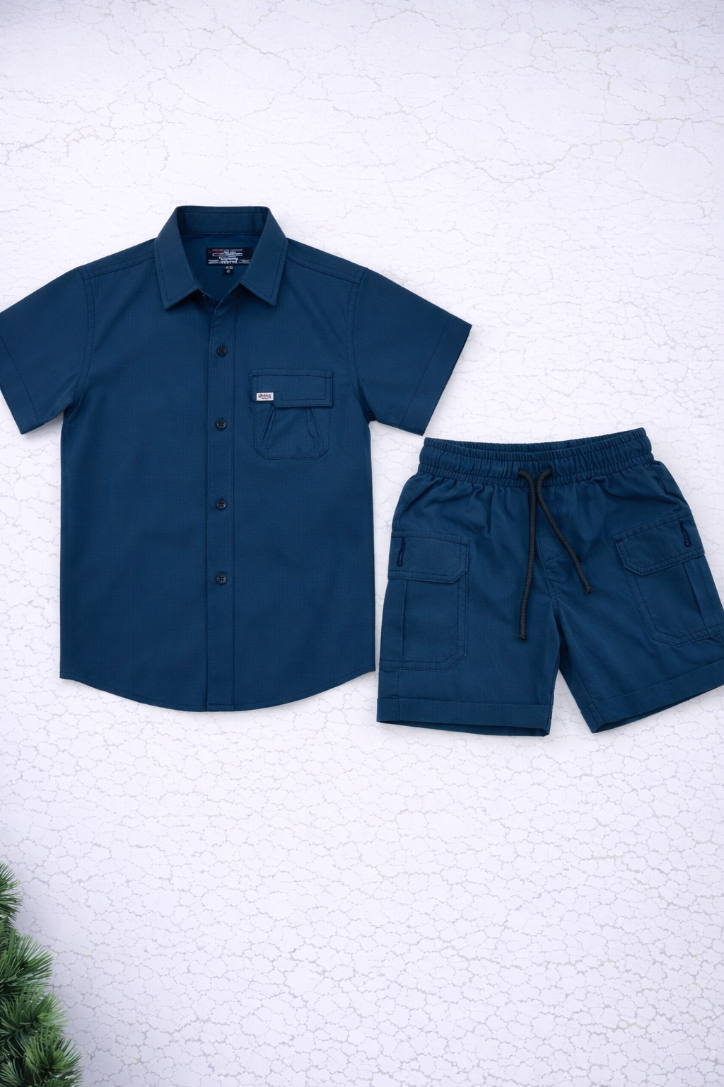Boys 2 Pcs - Navy Blue Shorts + Shirt