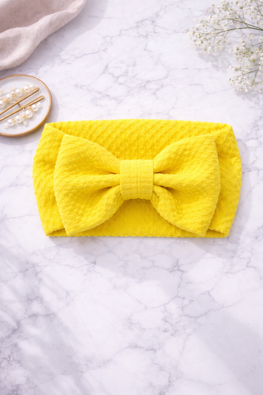 Girls 1pc  Yellow Ribbon Hair Clip