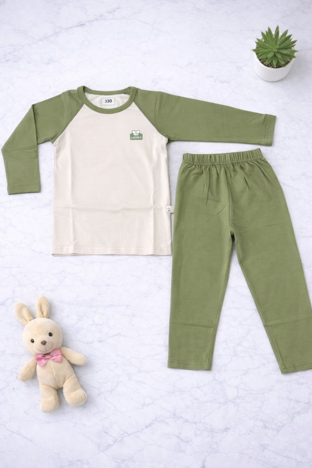 Boys 2pcs Casual M Lucky Pyjamas (Green)