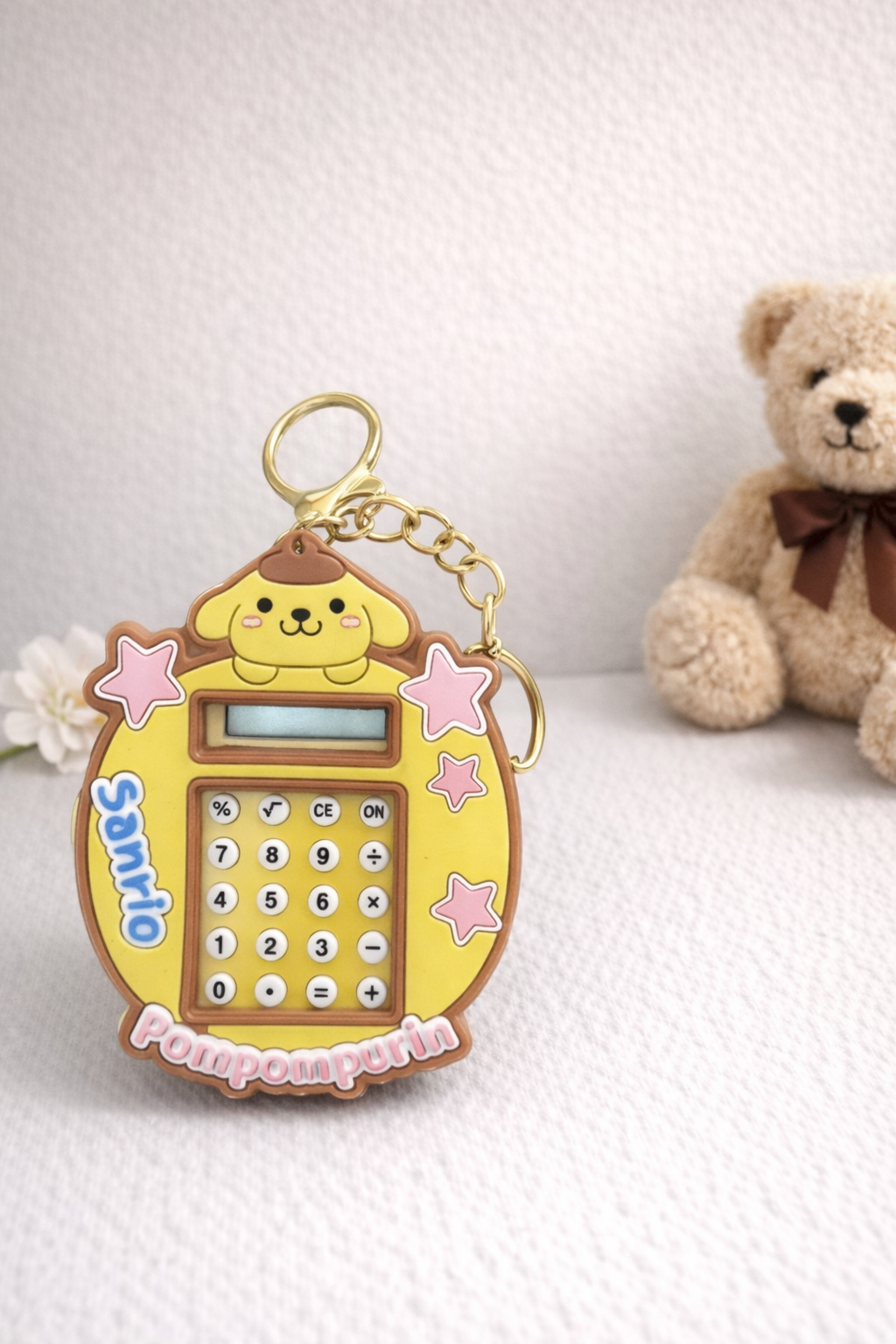 Kids  Calculator Key Holder - Yellow Sanrio design