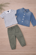 New Born 3Pcs Set - Boys Casual Set