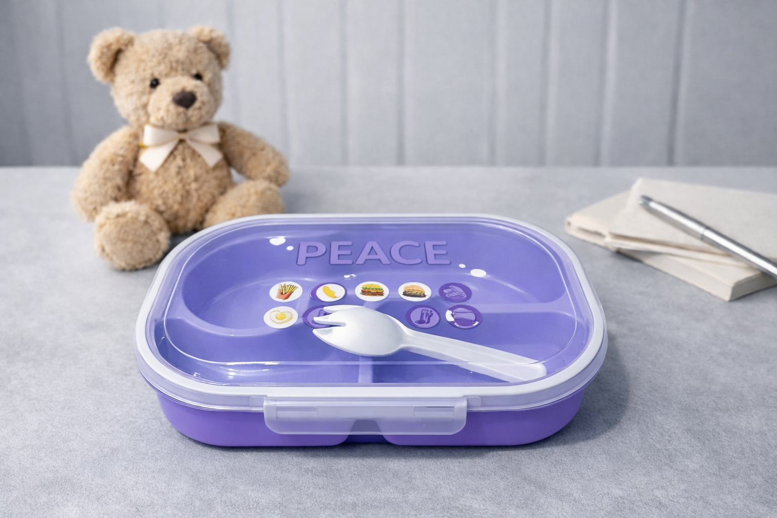 Kids 1pc Food Container - Blue Peace pack