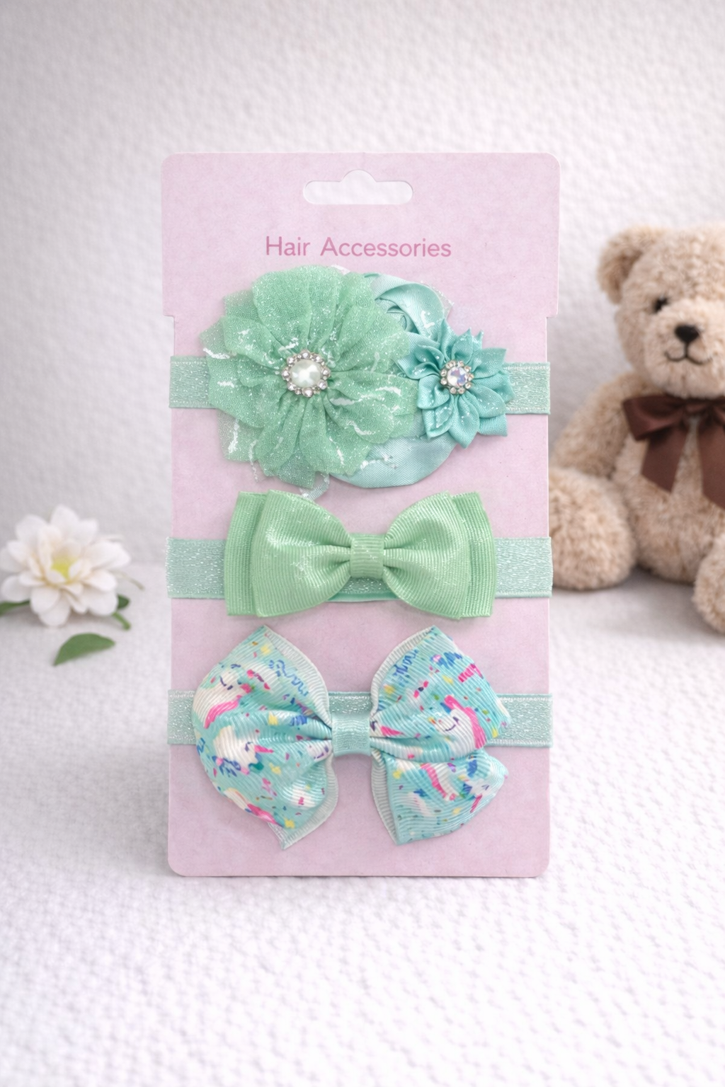Girls - 3pcs Mesh Butterfly Ribbon Hair Clips
