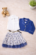 Girls 3 Piece Dress  (Blue)