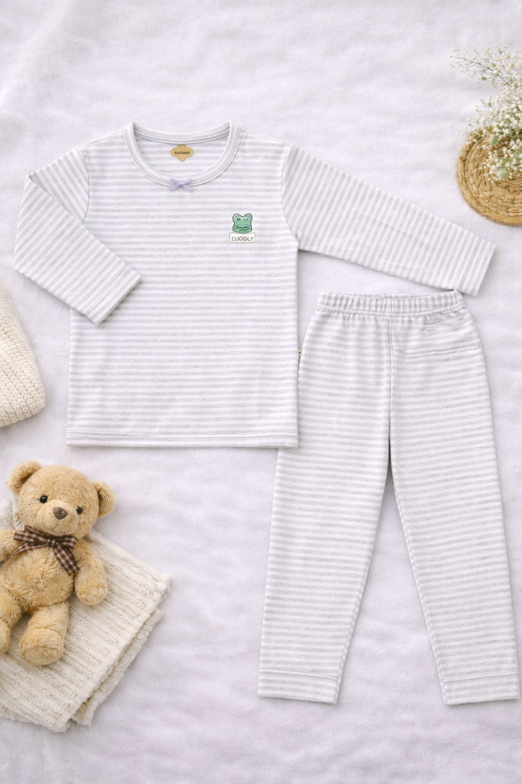 Kids 2pcs Pyjamas - crocodile ash