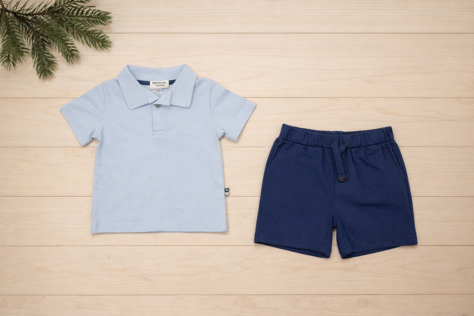 New Born Boys 2 Pcs - Blue shorts + Shirt