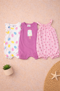 3Pcs Set - Girls Casual jumper shorts (Pink themed)