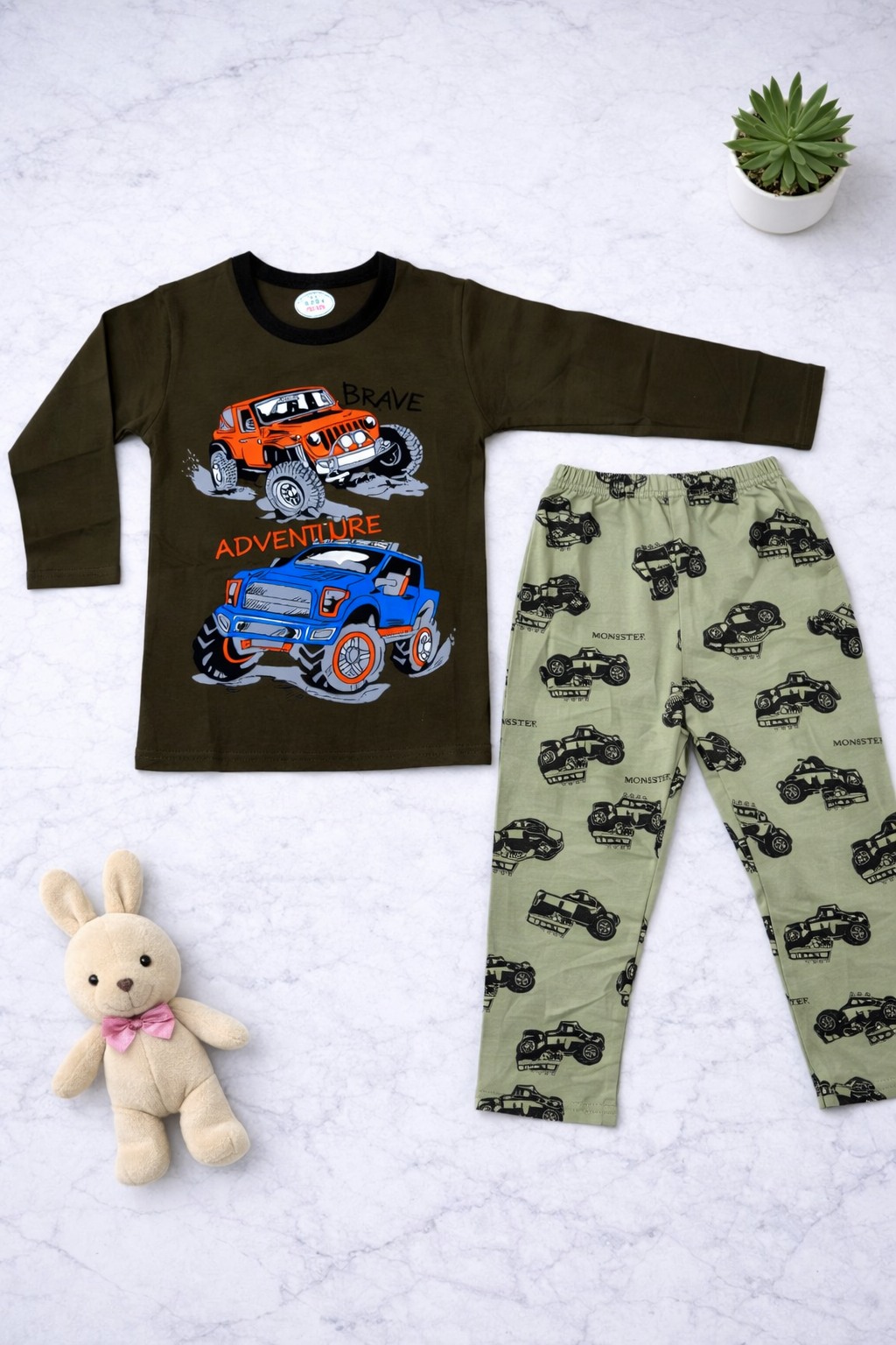 Boys Brave Adventure Rides Pyjamas - (Green)