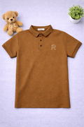 Boys Brown Textured shirt