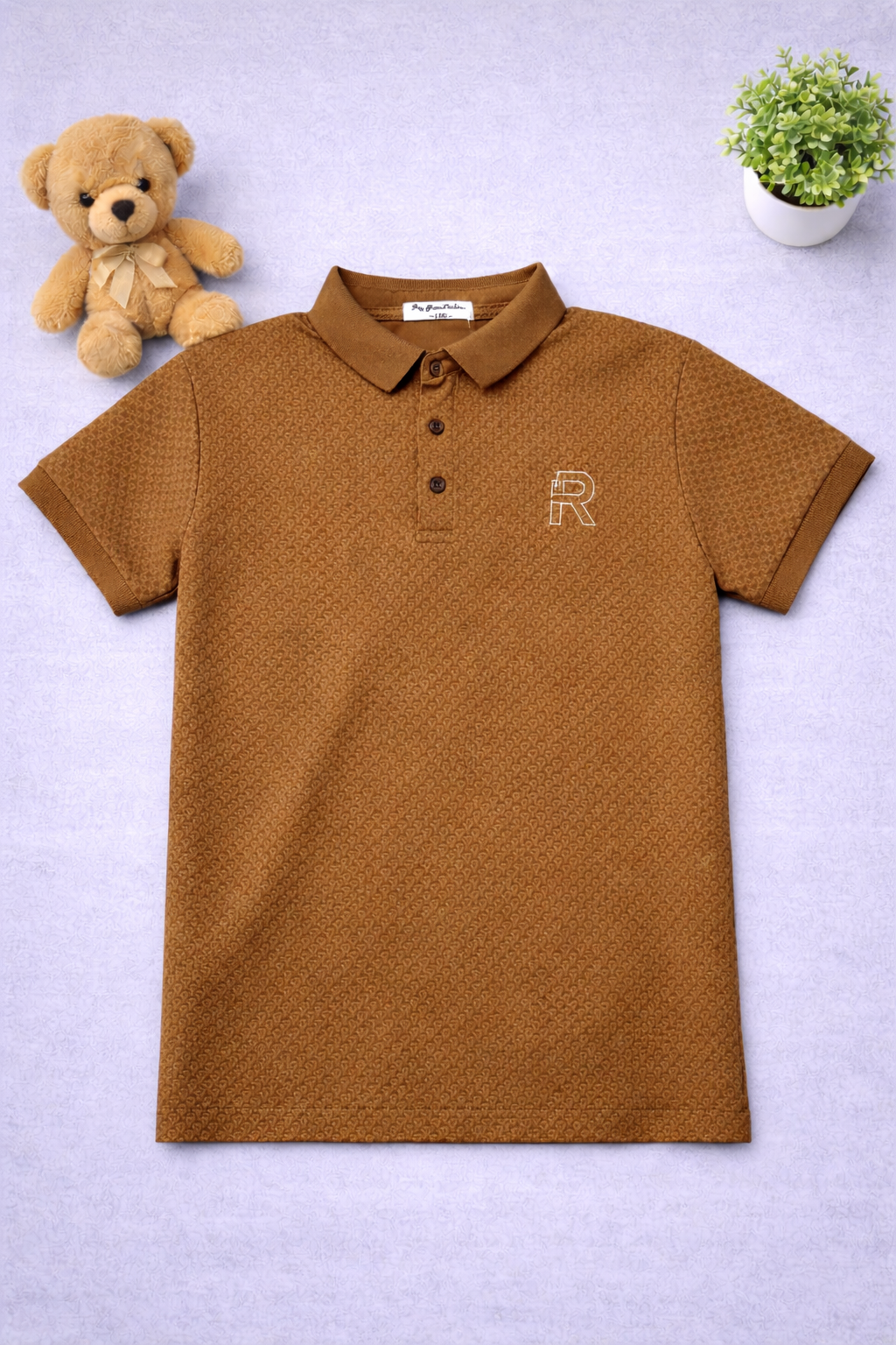 Boys Brown Textured shirt