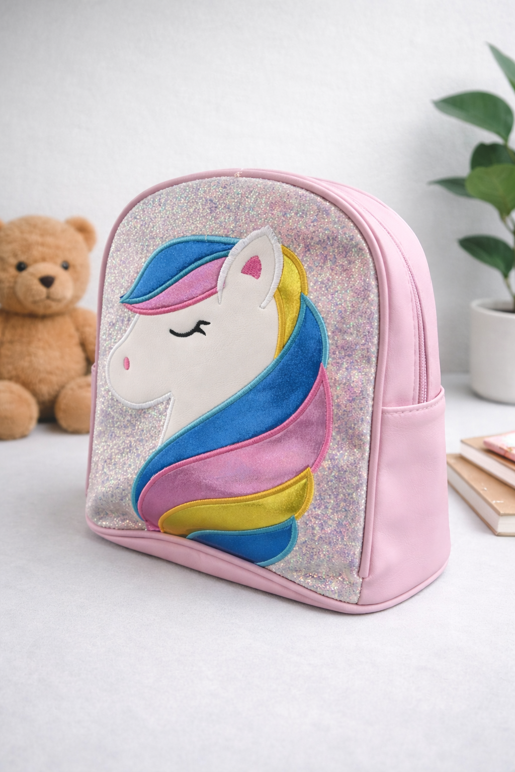 Stylish Pony design backpack (Purple)