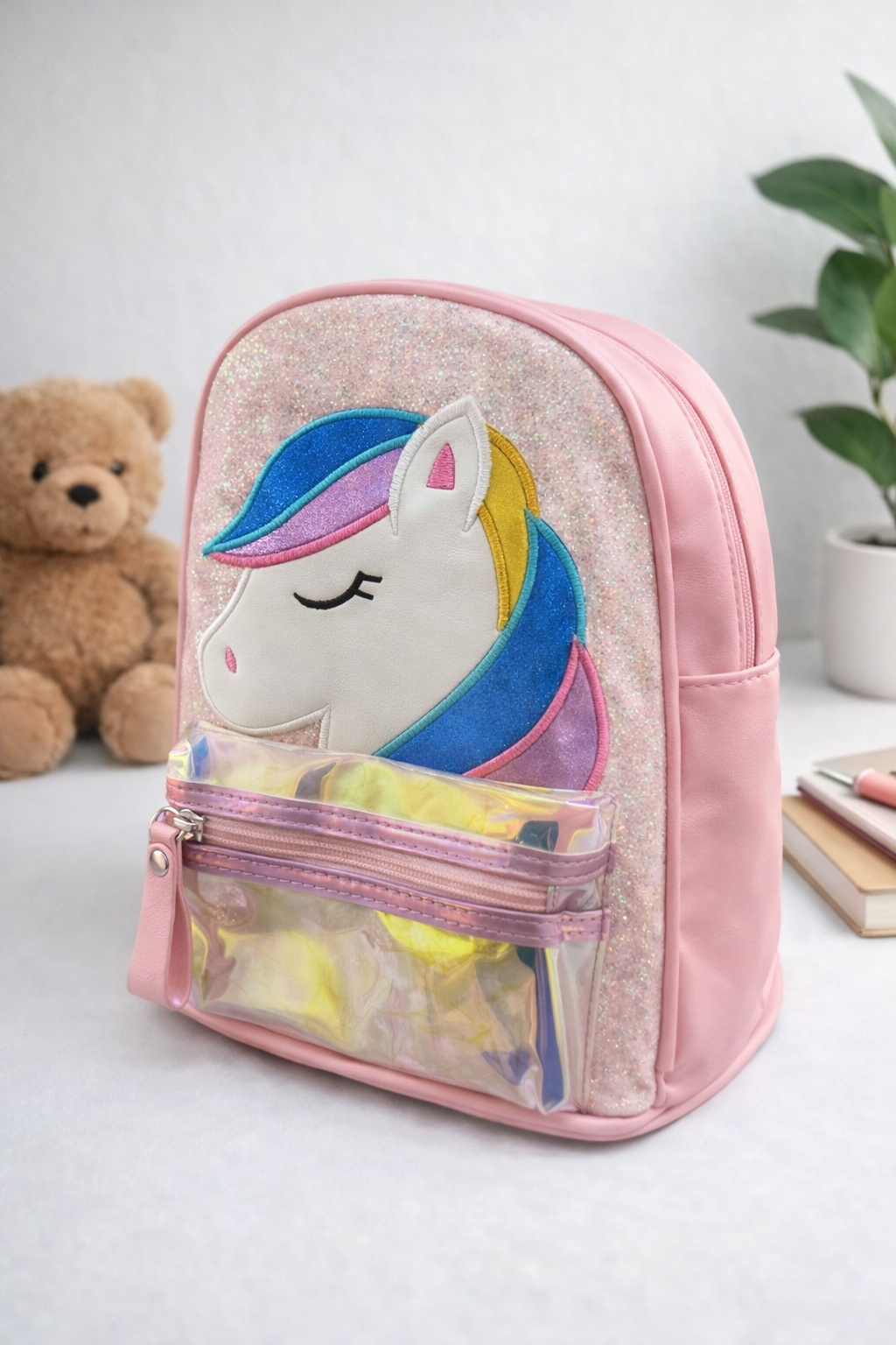 Stylish Pony design backpack (Pink)