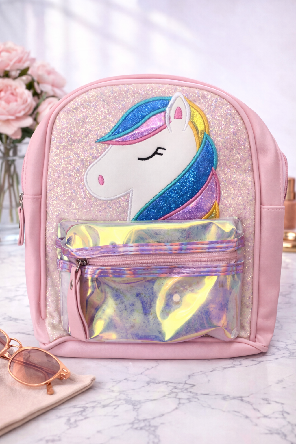 Baby pink girl's Backpack - pony design