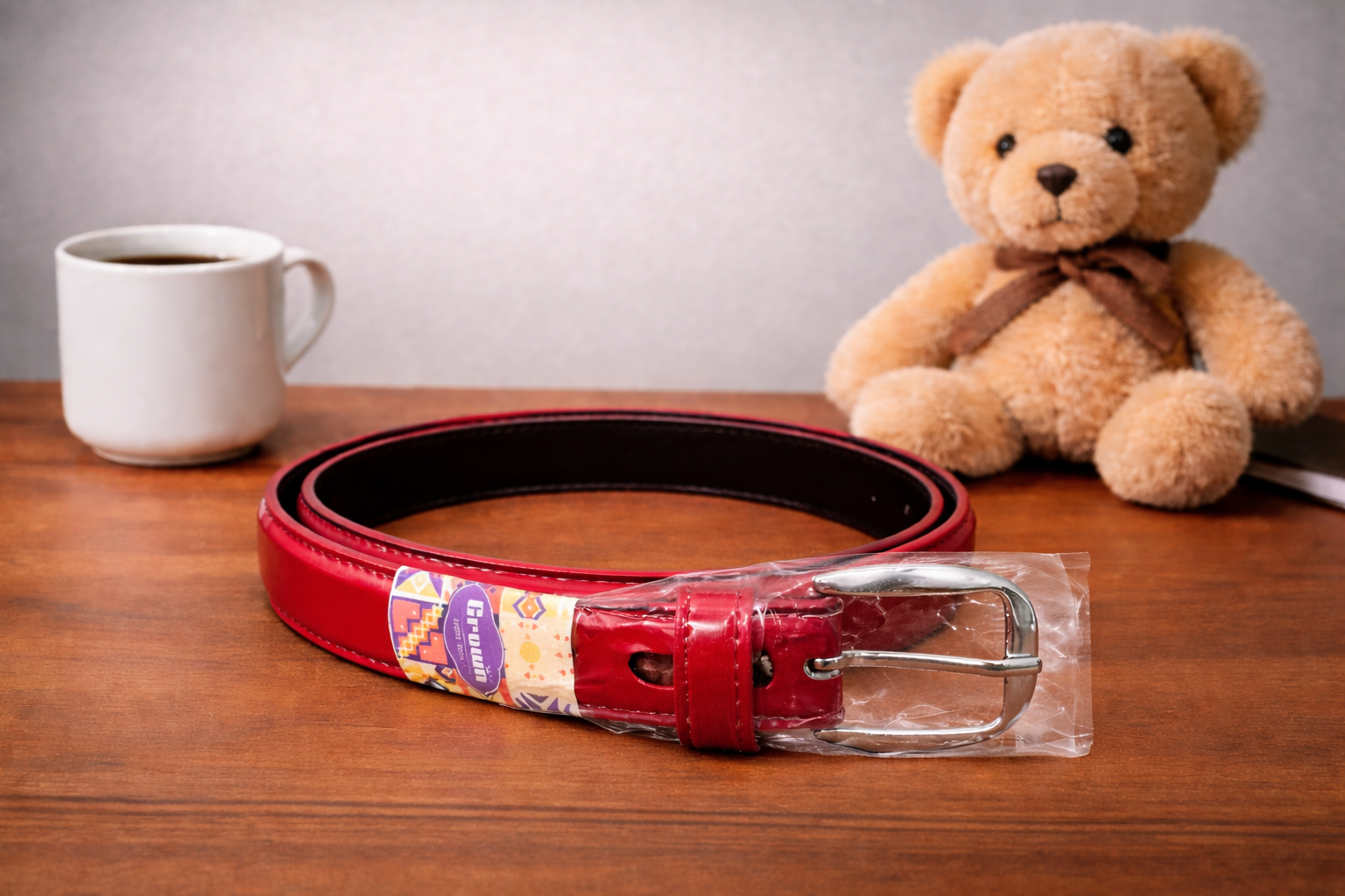 Kids Leather Belt for Boys (Red)