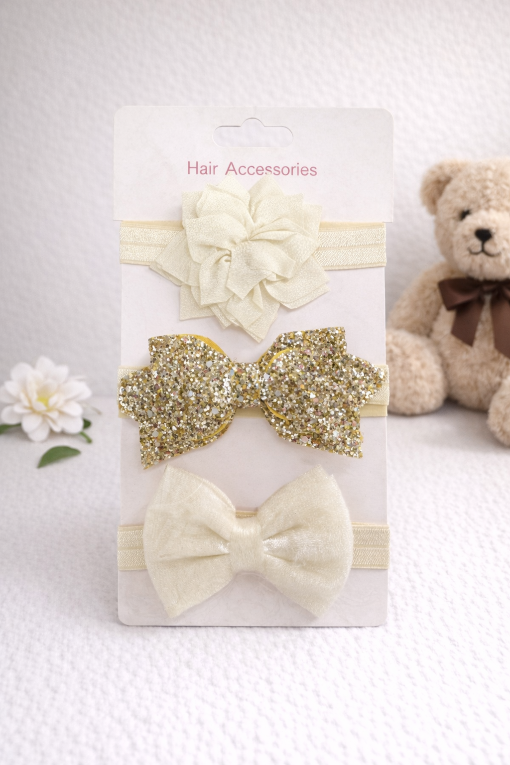 Girls - 3pcs Mesh Butterfly Ribbon Hair Clips