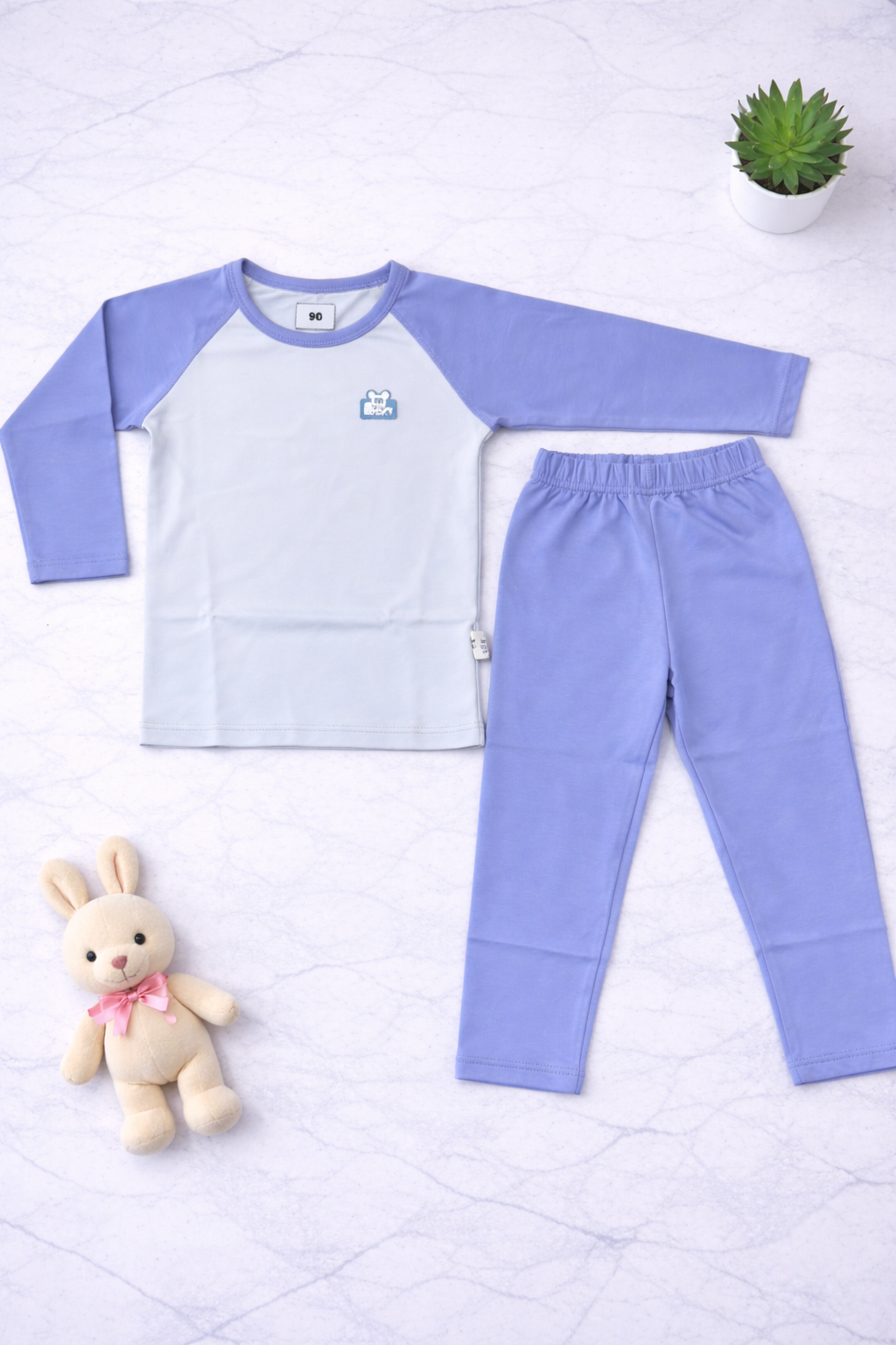 Boys 2pcs M Lucky Pyjamasa (Blue + Light Blue)